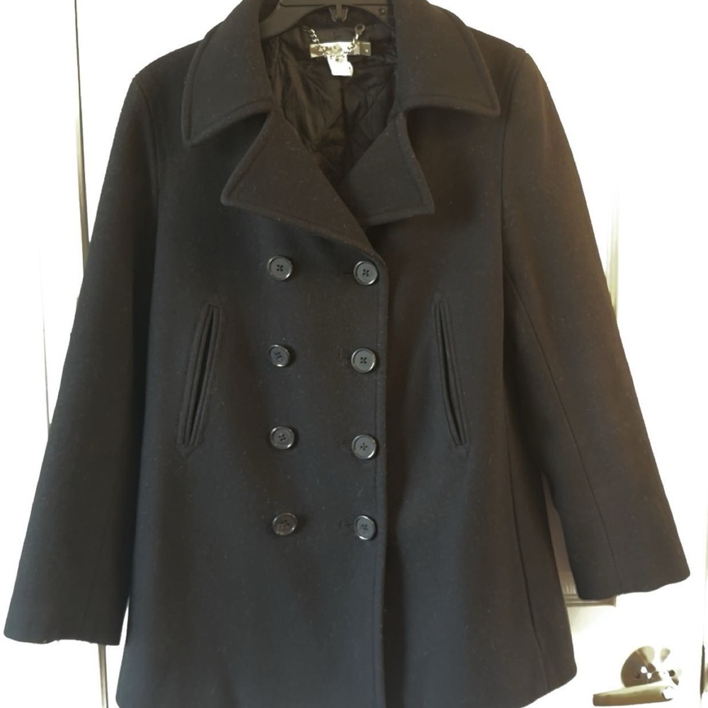 Women's Black Double-Breasted Coat